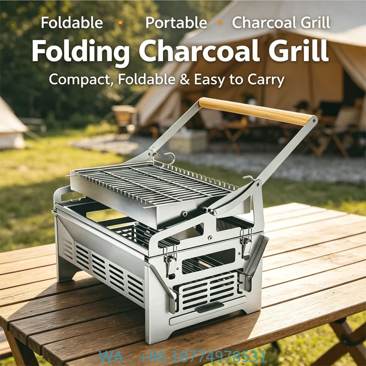 Wholesale Custom Portable Lightweight Charcoal Barbecue Station, Outdoor Roasting Stand for Camping Use