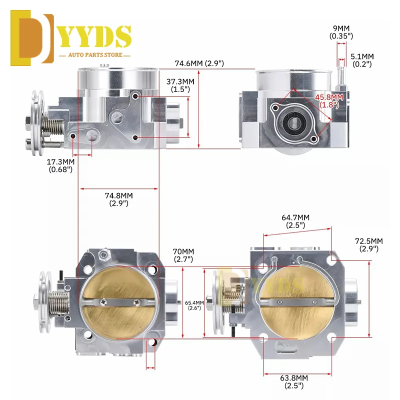 Corpo do acelerador de corrida de alto desempenho, 70mm, para coletor de admissão da série k, motores honda/acura série k k20 k24 k24a2 k20z3