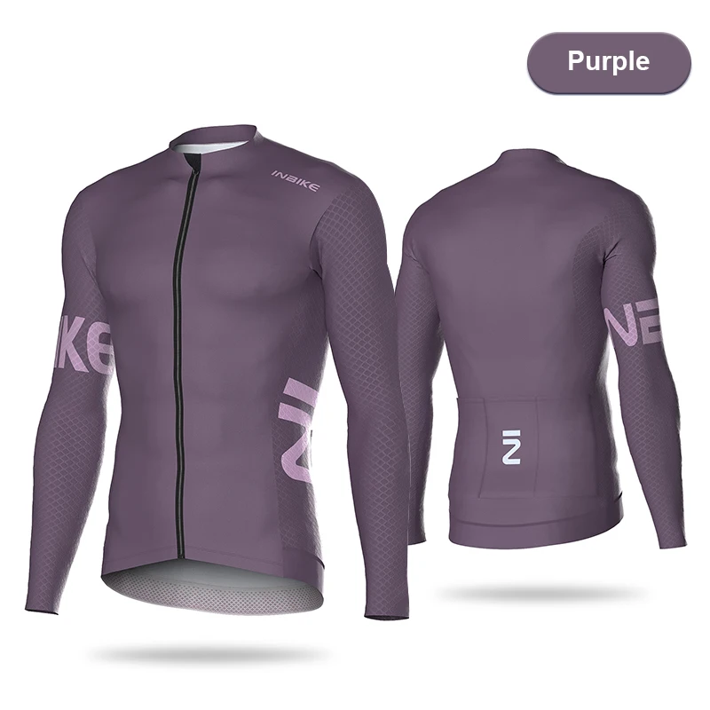 INBIKE Radtrikot Langarm Herren Top Atmungsaktives Radtrikot Schnelltrocknendes Rennradtrikot mit drei Taschen 5