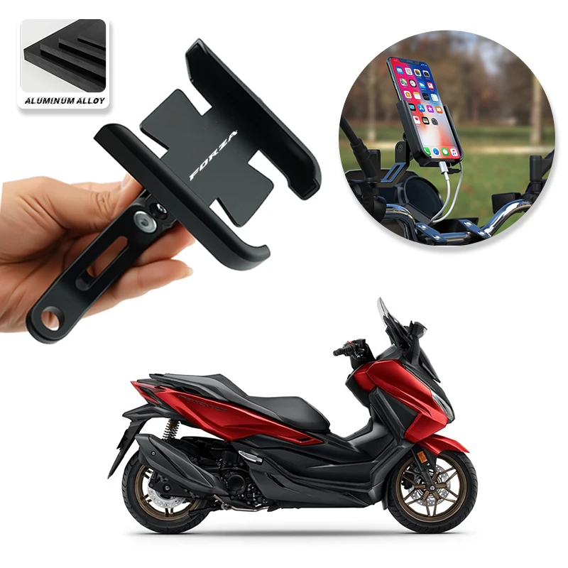 Мотоциклетный кронштейн на руль из сплава с ЧПУ, держатель для мобильного телефона с GPS-навигацией для FORZA HONDA ZA350 forZA 750 350 750 NSS350 NSS Мотоциклетный кронштейн на руль из сплава с ЧПУ, держатель для мобильного телефона с GPS-навигацией для FORZA HONDA ZA350 forZA 750 350 750 NSS350 NSS