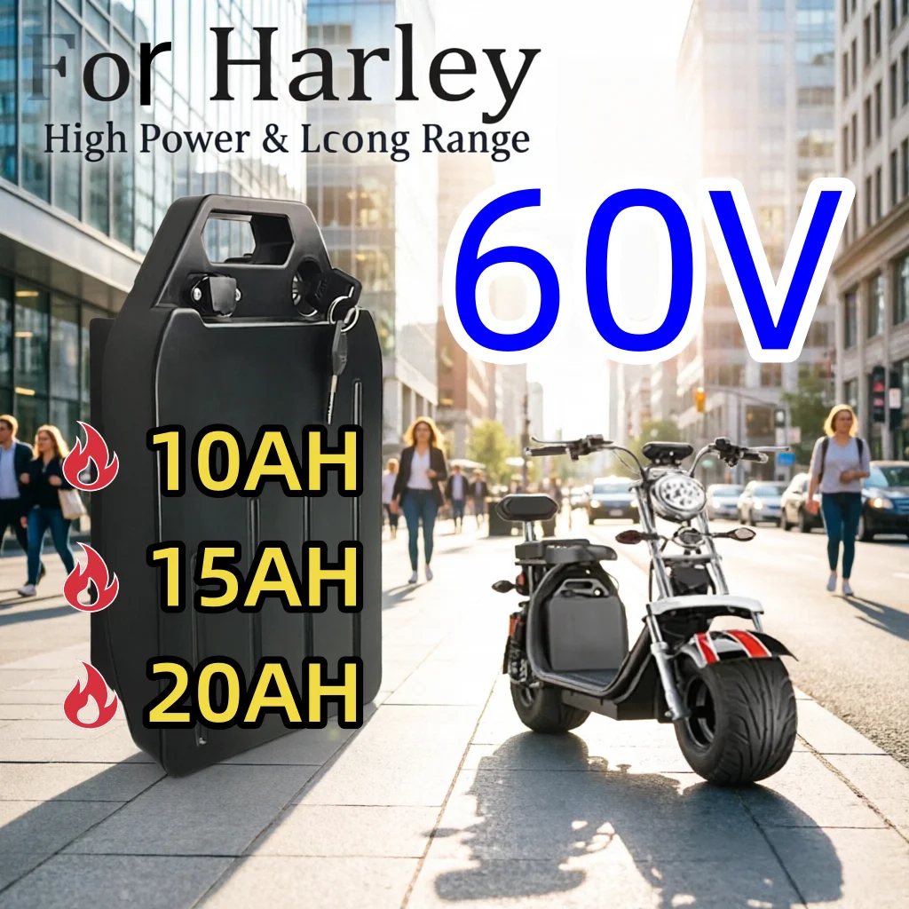 60V 2000W High Power Lithium Battery 10/15/20Ah for Harley Citycoco Electric Motorcycle Long Life Waterproof Battery