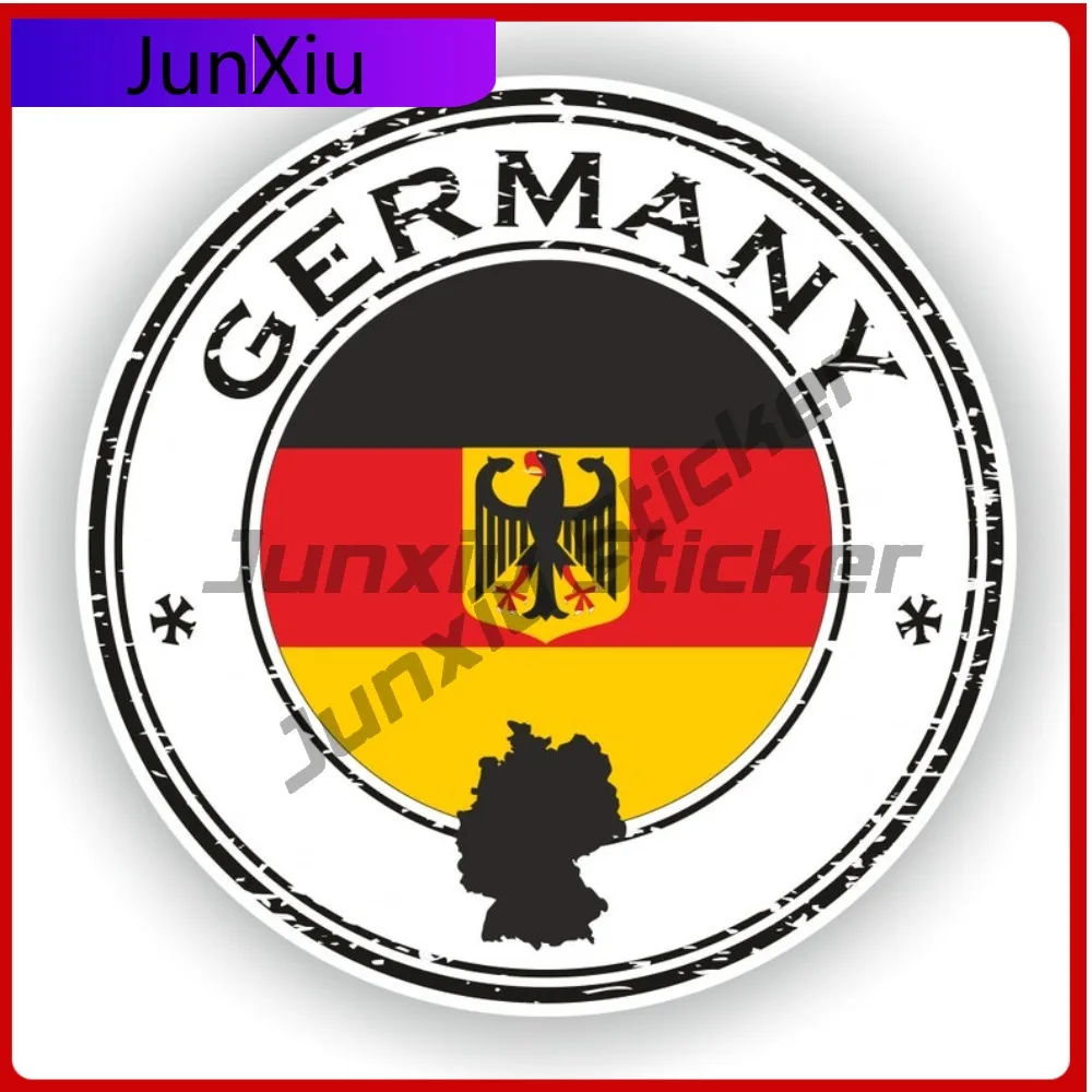 

Germany Seal Sticker Round Flag Cute Laptop Boat Waterproof Body Decoration Vinyl Decal For Car Truck SUV Window Bumper Laptop