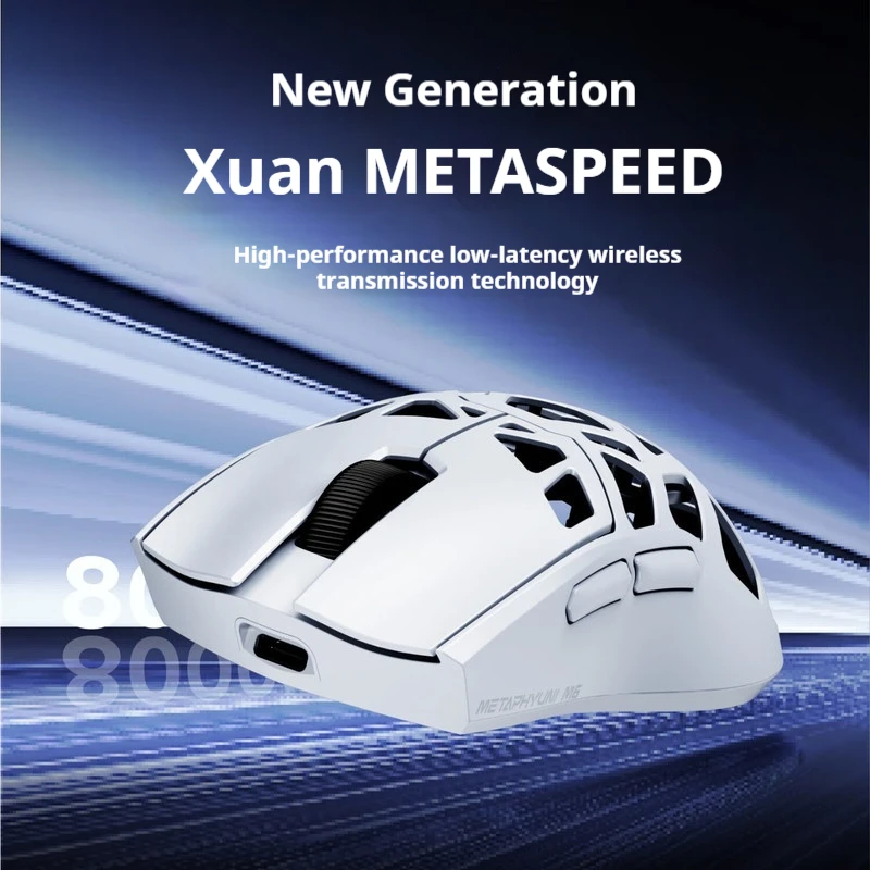 Xuanpai M6 بلوتوث لعبة Esport اللاسلكية ثلاثة أوضاع ماوس خفيف الوزن سبائك الألومنيوم والمغنيسيوم المجوف Pd3950 المزدوج 8k ماوس هدية