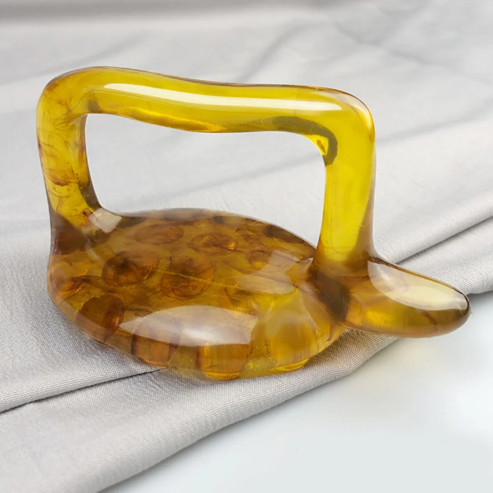 Tabla Gua Sha de masaje de resina marrón, herramienta de relajación muscular, mango ergonómico de tamaño cómodo, herramienta raspadora para pies, cuello y hombros