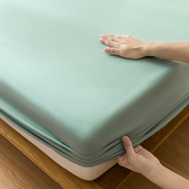 Waterproof Fitted Sheet Queen Size Mattress Cover Solid Color Fit Sheet With Elastic Band Bedsheet 90x200 160x200 Bed Cover