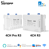 SONOFF 4CH R3/ 4CH PRO R3 4 Gang Wifi Smart Switch DIY RF Switch Module APP Remote Switch Wireless Smart Home Works Alexa Google