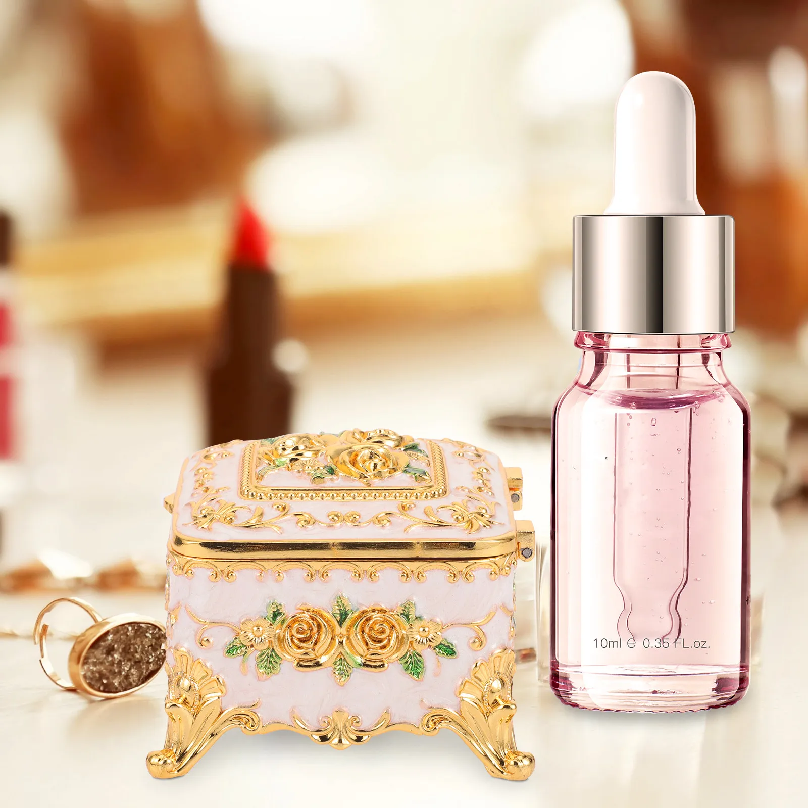 

Delicate Rose Jewelry Box Metal Storage Case for Jewelry Organizing Home Decoration Gift Creative Trinket Box