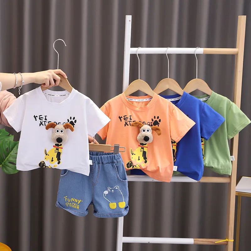 New Summer Kids Boys Clothes Suits Cartoon Cotton T Shirts Shorts 2Pcs/sets Infant Children Fashion Casual Toddler Tracksuit