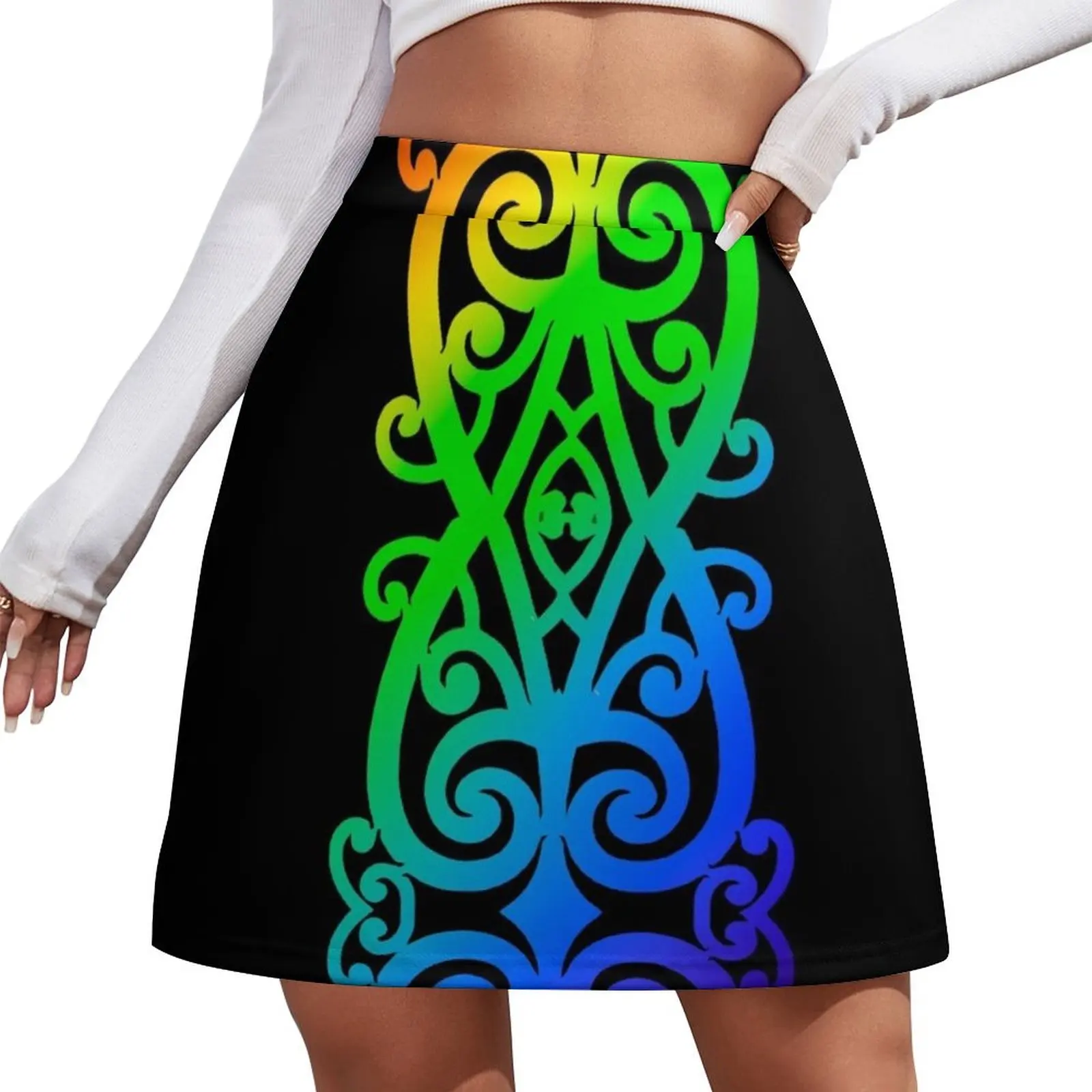 

Rainbow Colorful Māori Koru - Denotes New Beginnings Mini Skirt korean fashion sexy skirt skirts fairy grunge