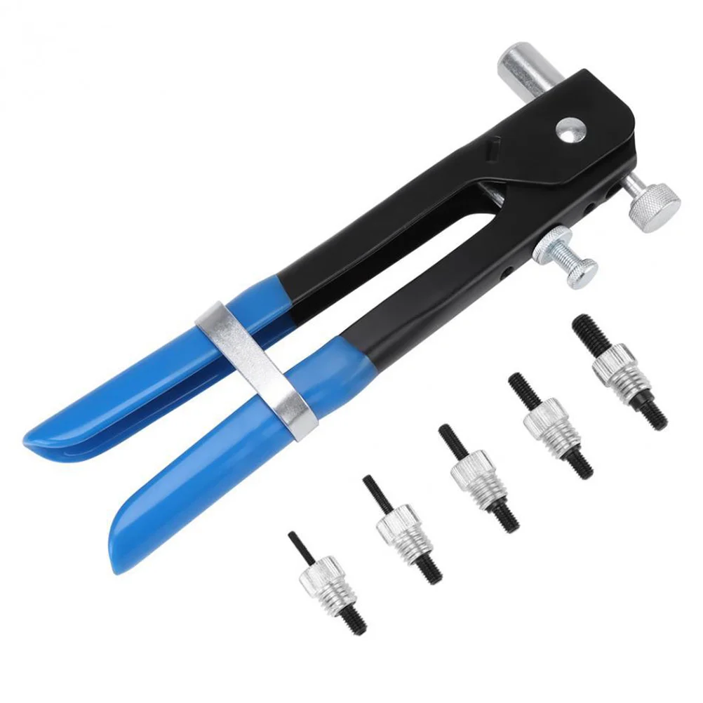 86 Uds herramienta de remache de tuerca Kit de remachado manual herramienta de remachado roscado para reparación de muebles de coche remache de acero ergonómico mango antideslizante