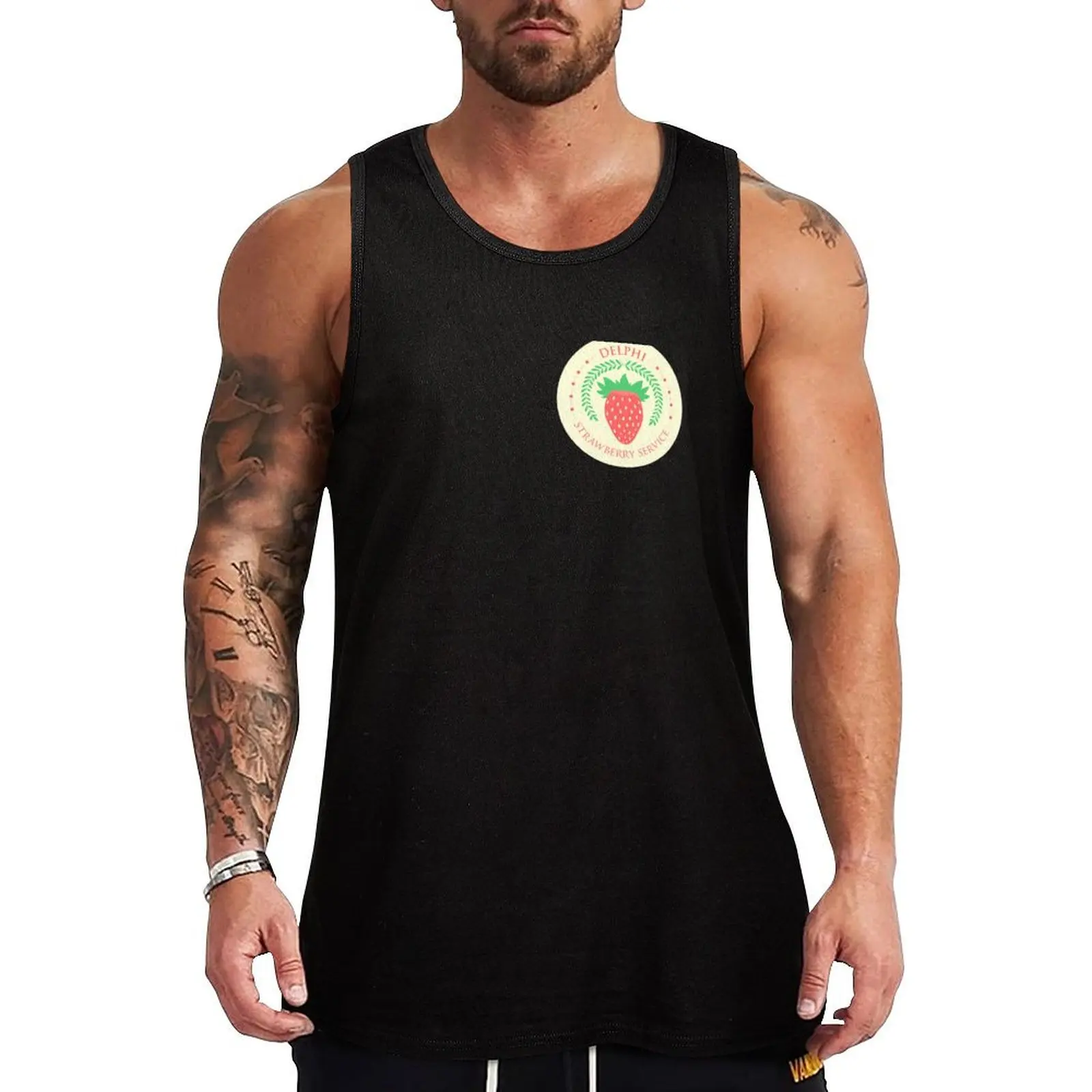 Camp Half Blood Delphi Strawberry Service (color) Tank Top gym Men's clothing brands