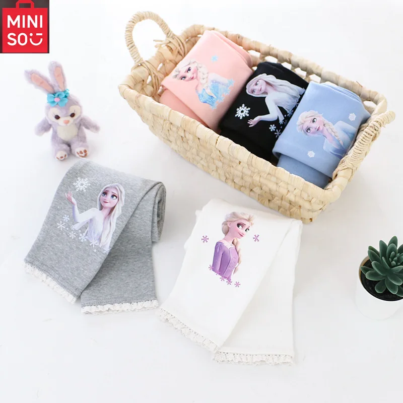 

Disney Frozen Elsa Princess Girls Cotton Pants Baby Girls Winter Velvet Warm Long Pants Children's Cartoon Outerwear Leggings