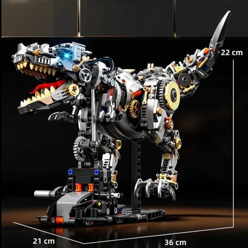 2026 New Building Block Mechanical T-Rex Model. DIY Toy, Desktop Decoration, Holiday Gift Suitable for Children and Adults