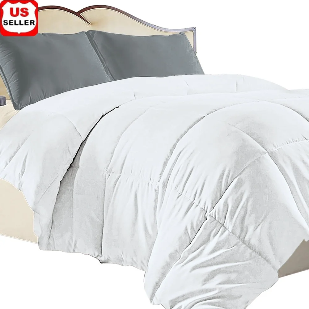 

Quilted Down Alternative Comforter Ultra Plush Machine Washable Breathable Cozy Warmth Box Quilted Design Full Queen King Size