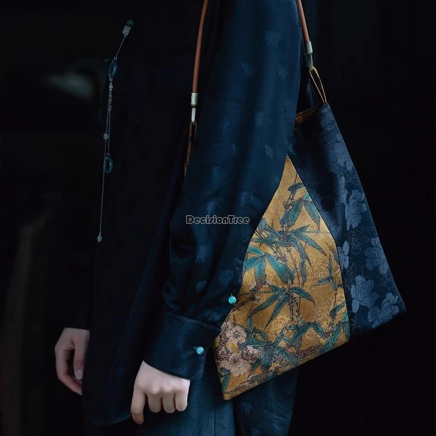 

2025 новый китайский улучшенный чайный костюм в стиле ретро, древний костюм, сумка на одно плечо, женская сумка Hanfu, тканевая сумка с принтом в стиле ретро