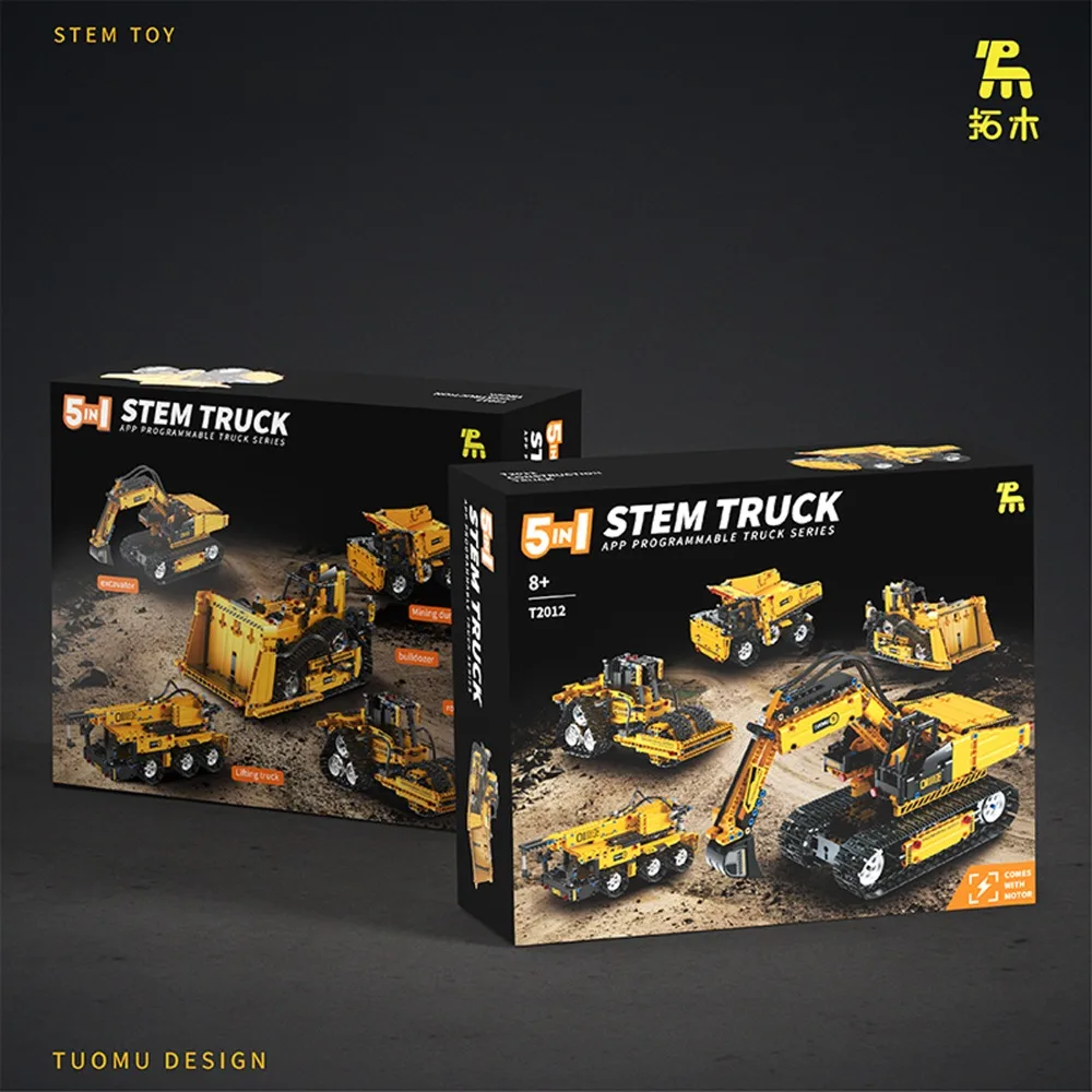 T2012 535PCS 5-in-1 Transformatie Programmering Techniek Voertuig Robot STEM Speelgoed met afstandsbediening