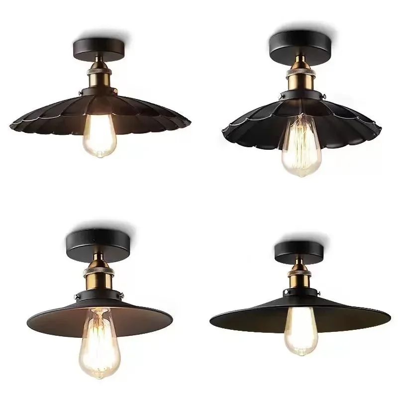 

American Nordic retro industrial wind ceiling lamp personalized restaurant bar study aisle mirror three-head chandelier