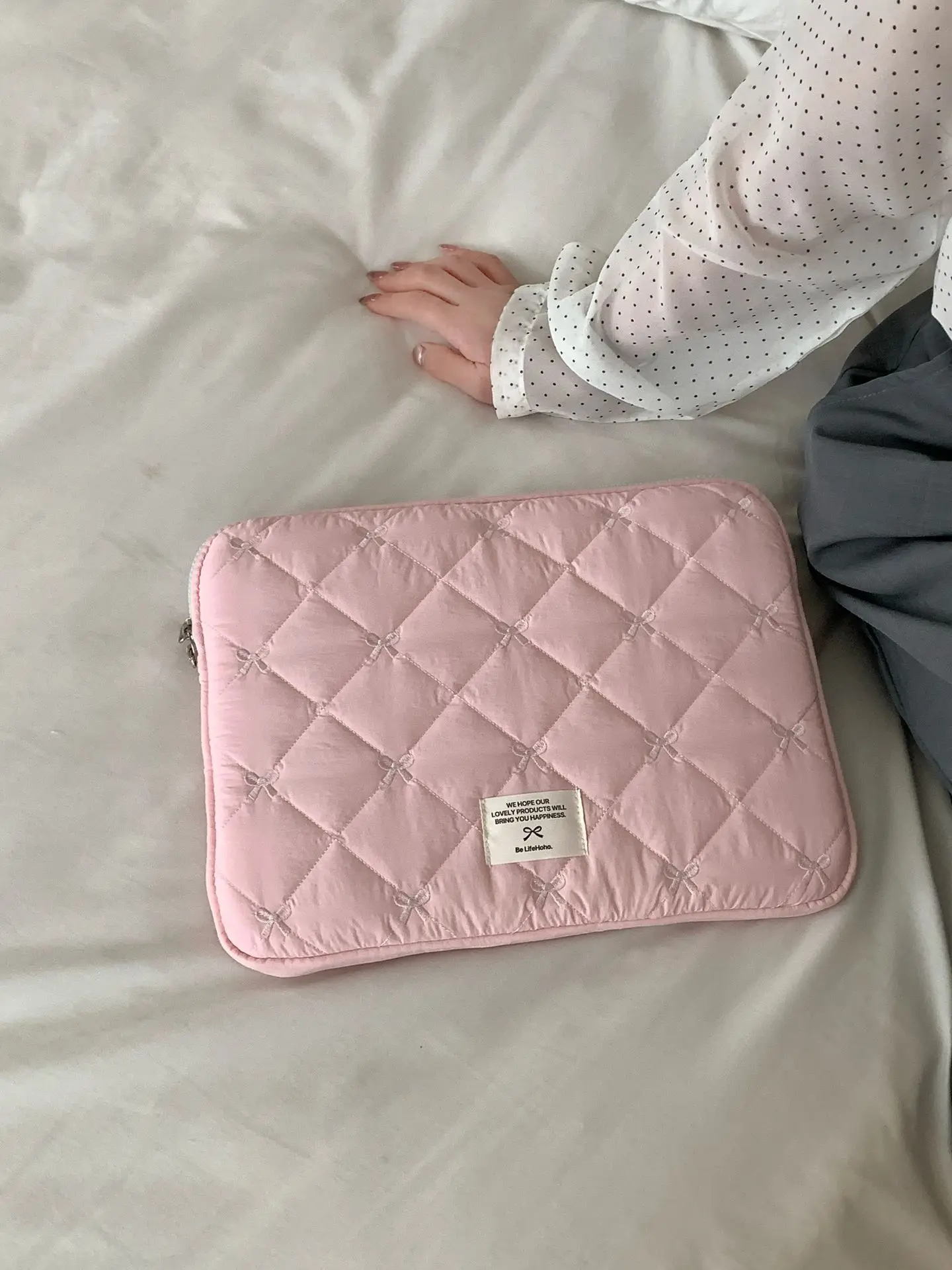 11/13/14/15/15,6-calowy pokrowiec na laptopa z kokardką Lekki, miękki pokrowiec na tablet Odporna na wstrząsy torba na komputer dla Macbook/Ipad/Samsung — zdjęcie produktu 5
