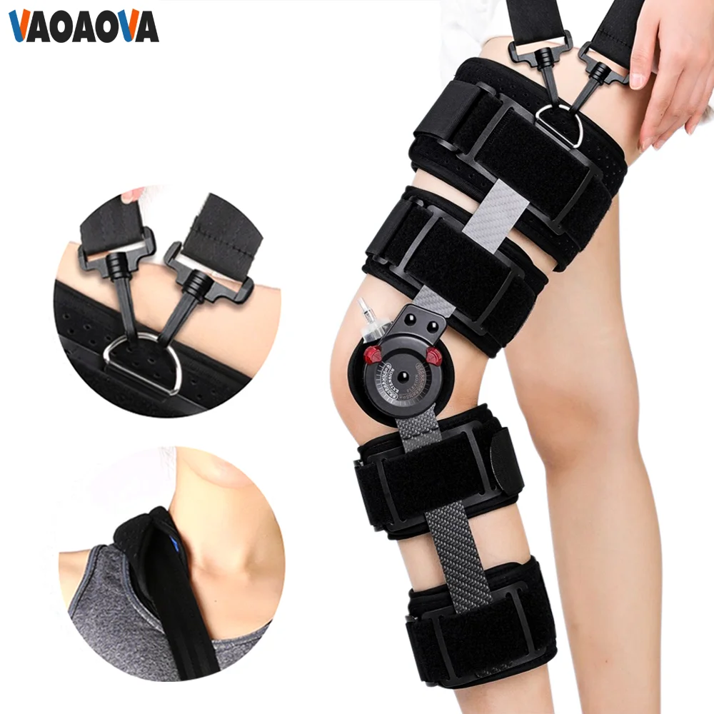 

ROM Knee Brace Hinged Immobilizer Orthosis Stabilizer Adjustable Recovery Support For ACL Injury Orthopedic Rehab Meniscus Tear