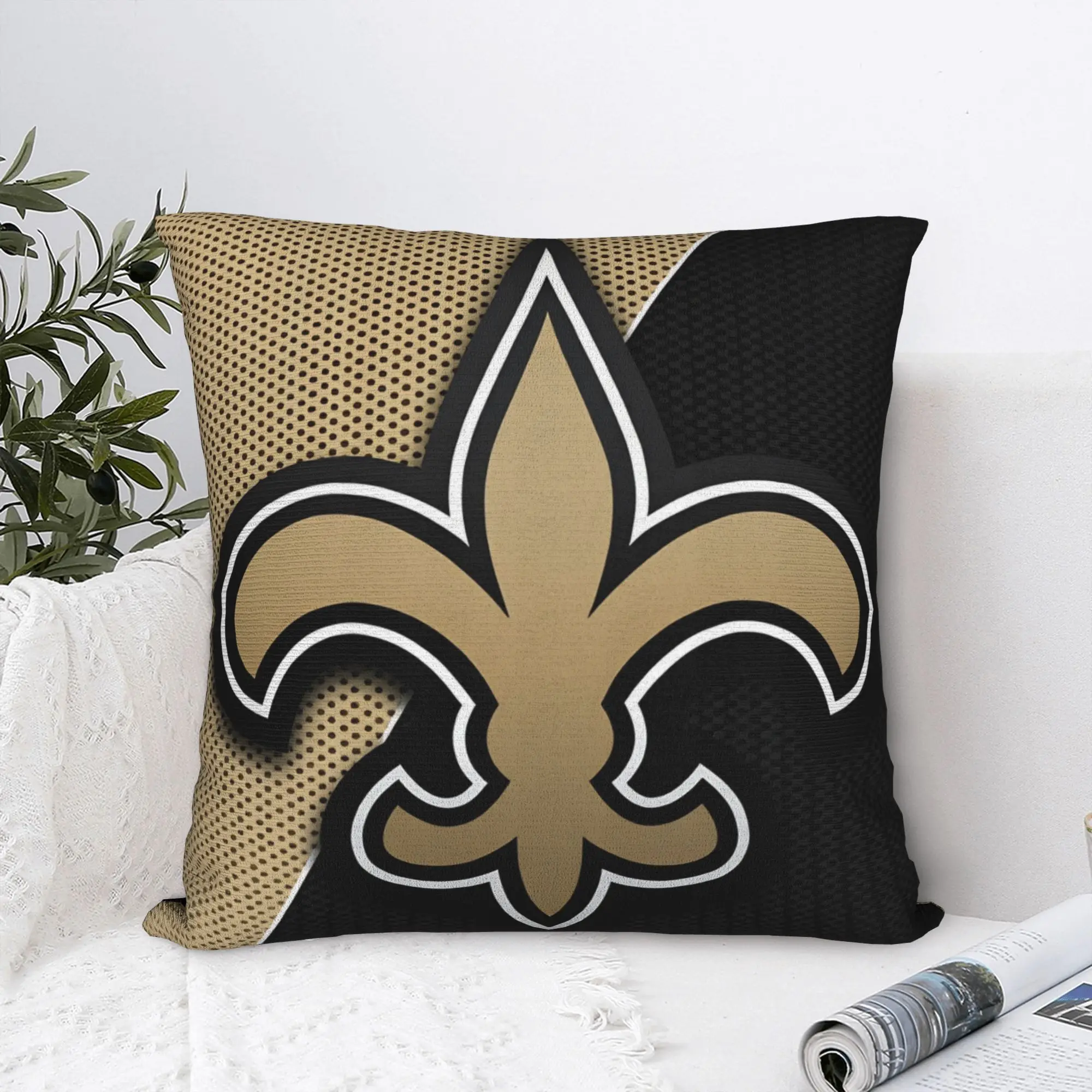 New Football Saints Fans Pillow Case  Square Pillow Cover Retro Trendy Pillowcases For Living Room Chair