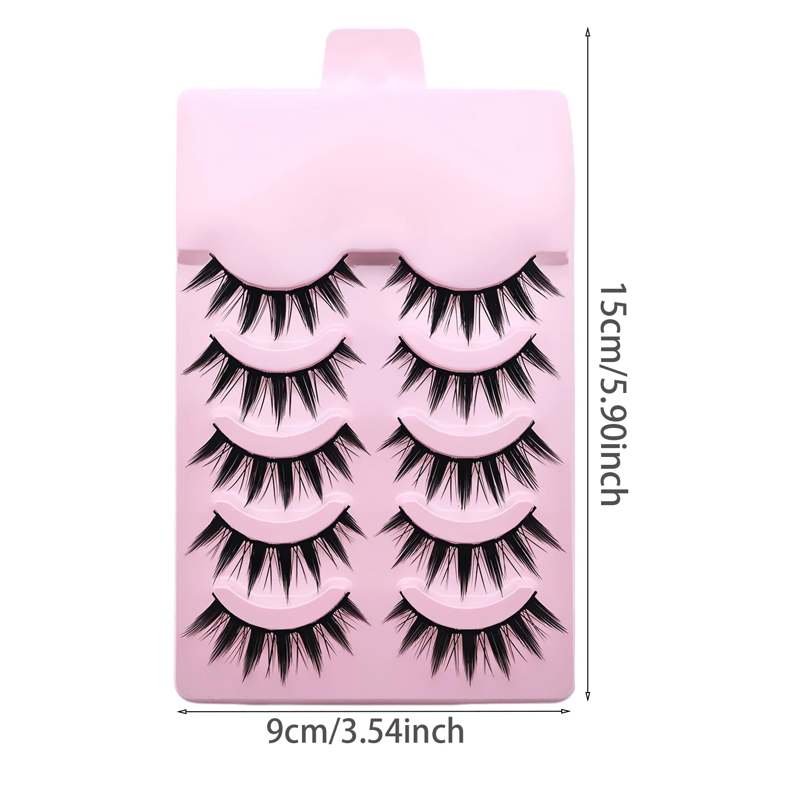 5 Paar Manga-Katzenaugen-Wimpern, natürliche, flauschige 3D-Volumen-Wimpern, wiederverwendbare, weiche Kunstwimpern – Detail 4