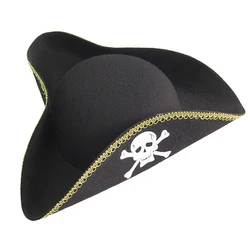 Stage Performance Pirates of the Caribbean Decoration Halloween Imitation Leather Pirate Hat Tricorne Hat Captain Jack Hat
