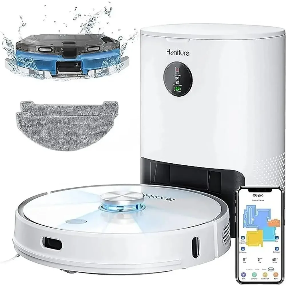 Smart Mapping Robot Vacuum Cleaner with Self-Emptying Station 4000Pa Suction 250mins Runtime LDS Laser Navigation Multi-Floor