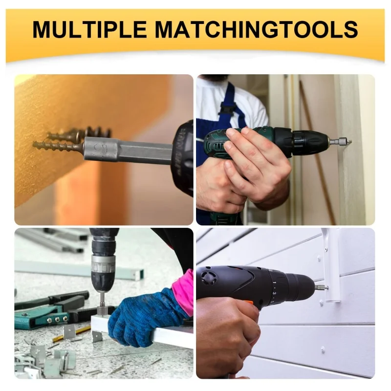 14pcs Power Nuts Driver Drill Bit Tools Set 1/4” Hexagon Socket Wrench Screw Adapter Screwdriver Kit Bolt Drivers Repairing Tool