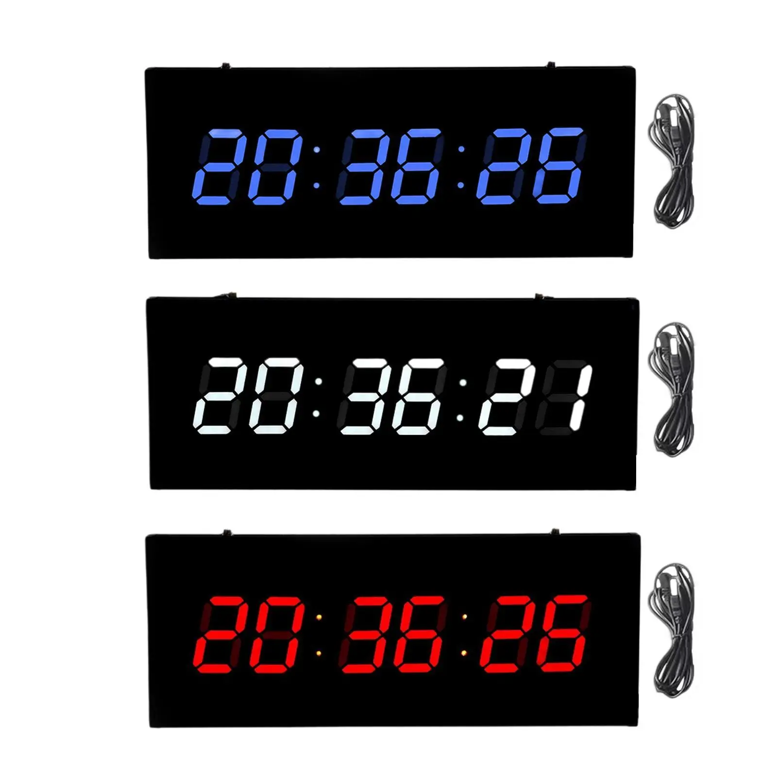 

LED Digital Wall Clock Household Modern Design Adjustable Brightness Desktop Clock for Kitchen Office Classroom School Bathroom