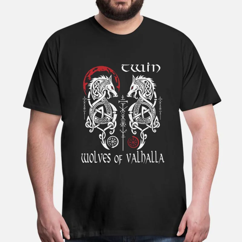 Wolves of Valhalla Retro Viking Wolf Fenrir Gift t shirt Short Sleeve Tee Norse Myth Graphic Clothes All size tops S-6XL