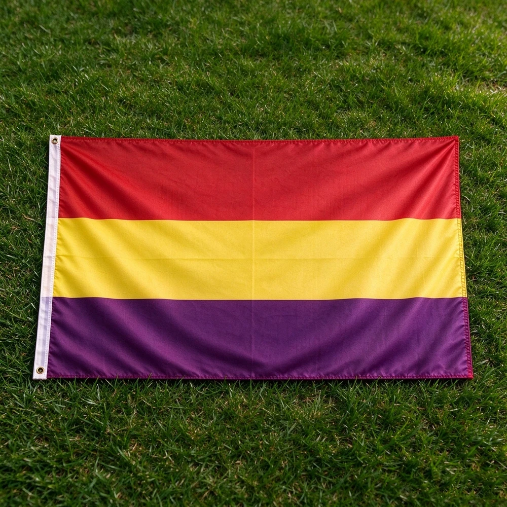 Second Spanish Republic Flag 90x150CM Spain Tricolor Banner Red Yellow Purple Polyester Hanging Flag For Home Party Decoration