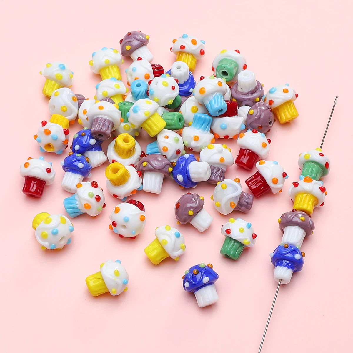 1pc 13x15mm Colorful Ice Cream Shaped Lampwork Beads Glass Spacer Beads For Jewelry Making Diy Phone Chain Bracelets Accessories