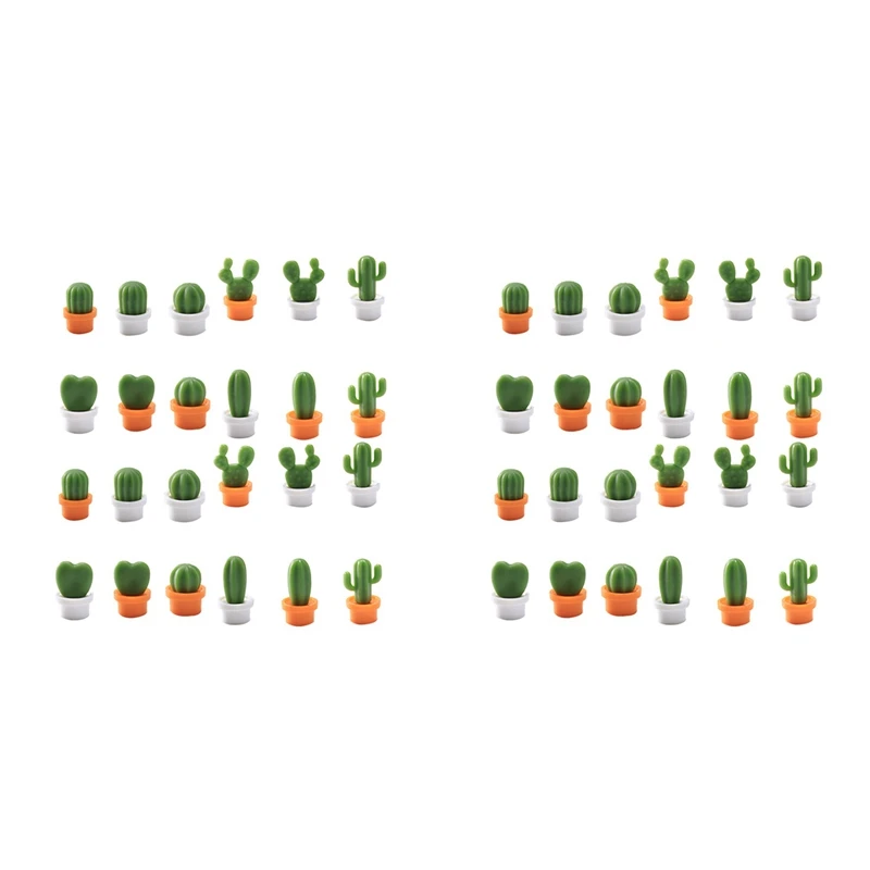 

48Pcs Cute Fridge Magnets Cactus Refrigerator Message Sticker Magn Post Button Plant Fashion Succulent Plant Mini