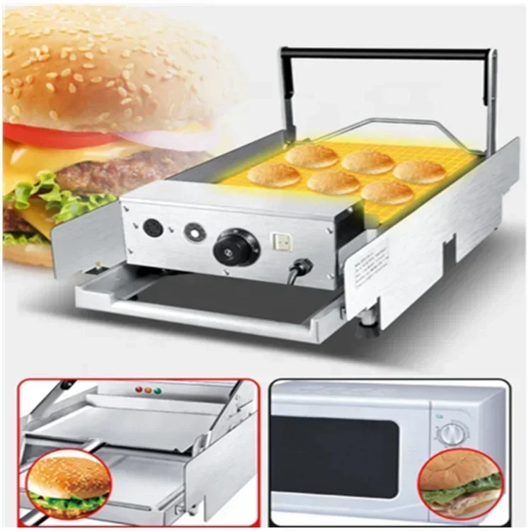 Electric Bun Toaster Brand new Fried  Burgers Equipment images - 6