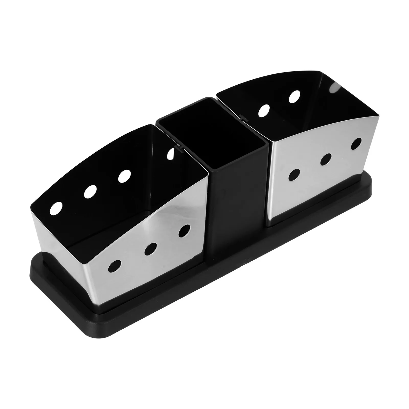 Coffee Condiment Holder 3 Compartment Stainless Steel Coffee Bin Box Organizer Sugar Packet Holder Tea Bags Storage for Home