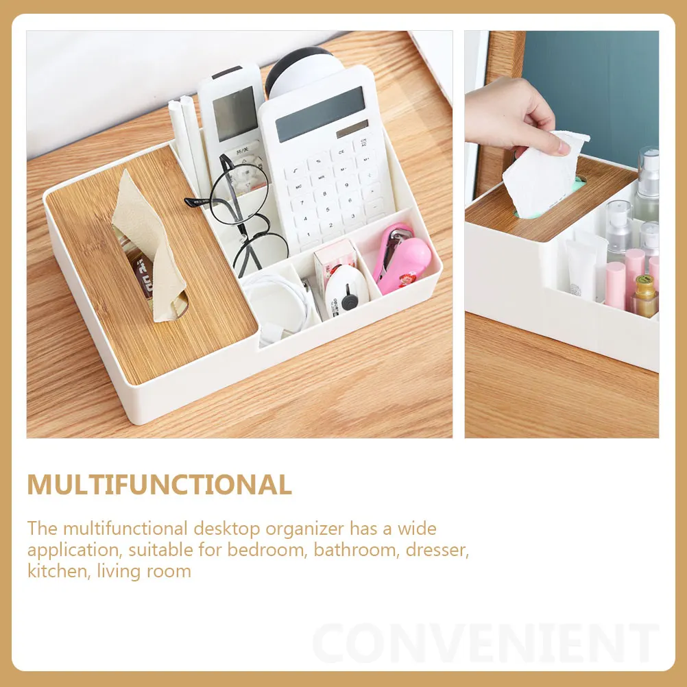 

Bamboo Storage Box Tissue Cover Organizer Living Room Holder Desktop Boxes Remote Napkin Bathroom Paper Towel Large