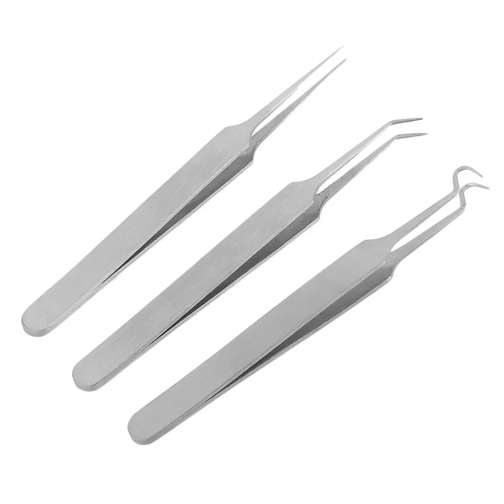 

Practical Needle Tweezers Blackhead Pimples Removal Pointed Bend Gib Head For Face Care Extractor Tools