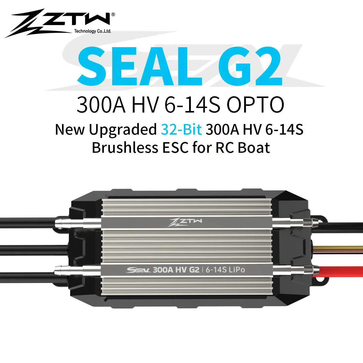 ZTW Upgraded 32-Bit Seal G2 300A ESC HV 6-14S Waterproof Bidirectional Water Cooling Speed Control For RC Racing Boat Surfboard