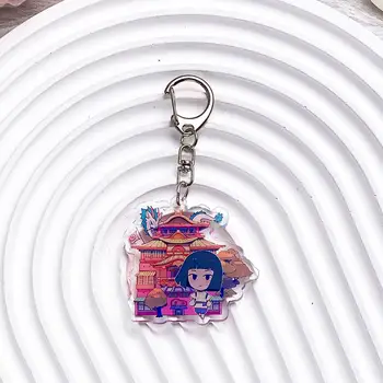 千與千尋動漫人物壓克力鑰匙圈配件包包掛飾可愛卡通背包吊墜鑰匙圈禮物送朋友 8 最佳銷售 神隱少女鑰匙扣 - №1