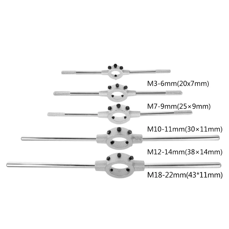 ipiip ダイストックハンドルレンチ高炭素鋼メトリックラウンドダイホルダー M3-M6 M7-9 M10-11 M12-16 M18-22 ダイス用