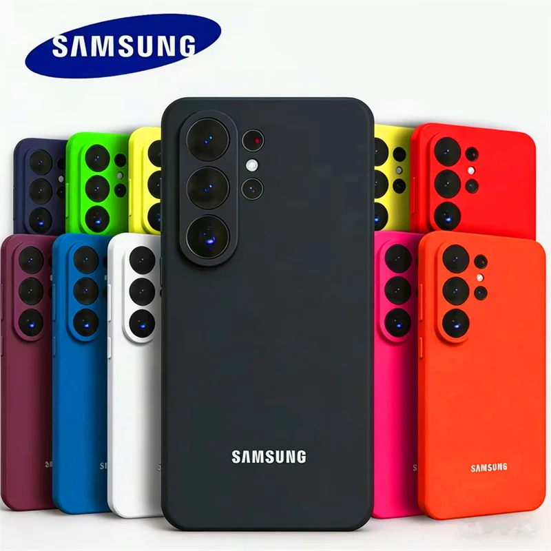 Coque de t�l�phone en silicone liquide d'origine pour Samsung Galaxy S26 S25 Edge S23 S24 Ultra S22 S21 Plus FE A57 A37 A17 A56 A36 5G