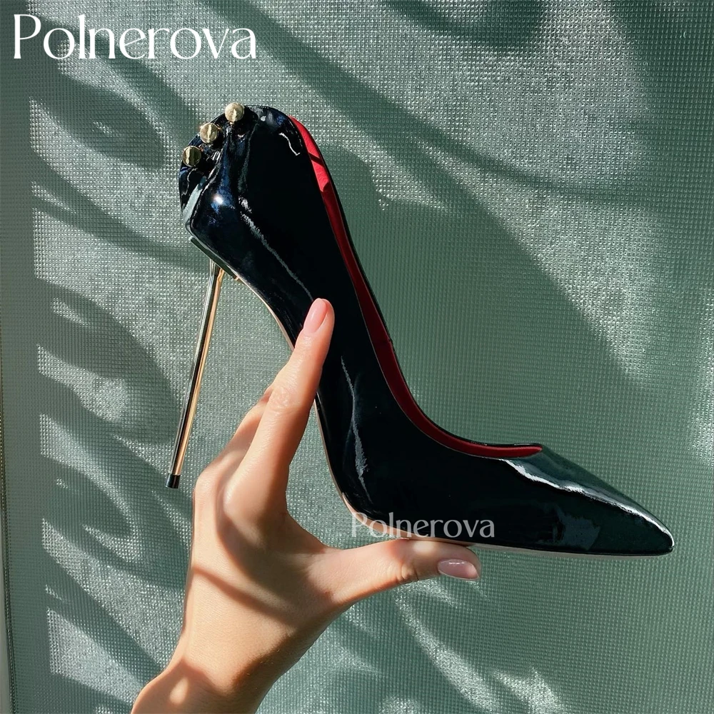 Multicolor Metallic Stiletto High Heels for Women Designer Style Sexy Handmade High Heels Golden Pin Buckle Fashion High Heels