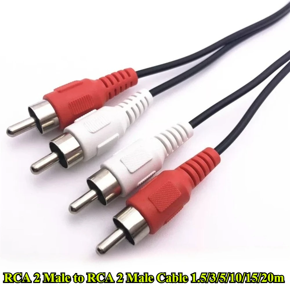 2RCA to 2RCA Audio Cable Dual Lotus Red White AV Line For MP3 DVD CDPlayer TV Radio Computer Amplifier Speaker Audio Connection