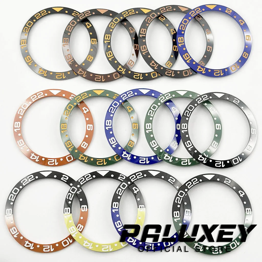 

Наклонные черные, синие, зеленые керамические часы 38 мм * 30,6 мм, безель GMT, часы для дайвинга для мужских часов 40 мм, сменные вставки безеля для часов, кольцо