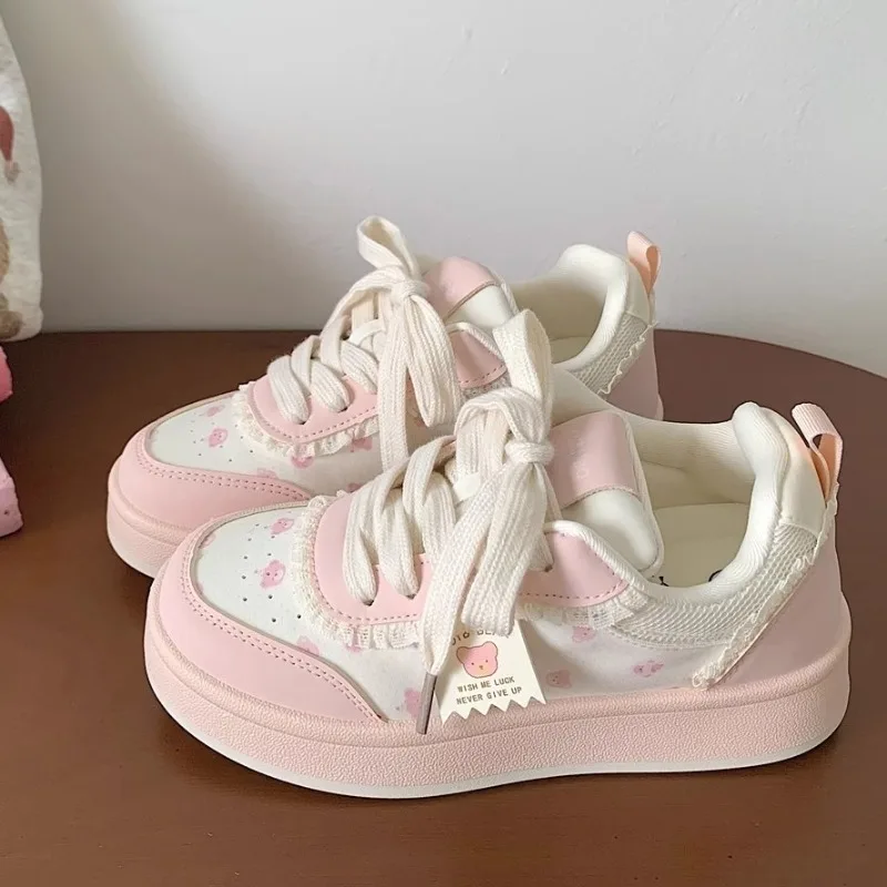 Women's Vulcanize Shoes Sneakers Cute Ladies Causal Shoes Patchwork Non-slip Women's Sports Shoes with Bowknot Женская Обувь