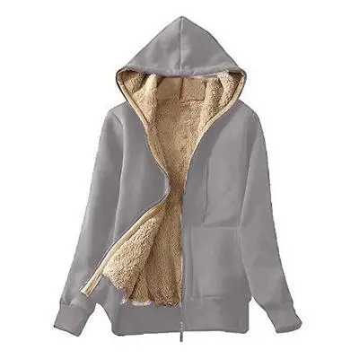 大きいサイズの女性用プラスフード付きスウェットシャツ、長袖、カラーポリエステル、快適な通勤用スウェットシャツ