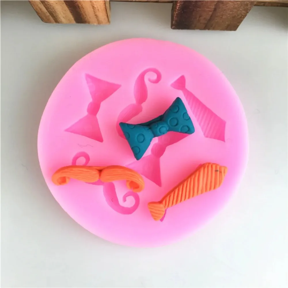 DIY Molds Bow Tie Beard Shape Silicone Molds for Cake Cookies Candy Fondant Chocolate Baking Tools Cake Decoration Accessories - view 4