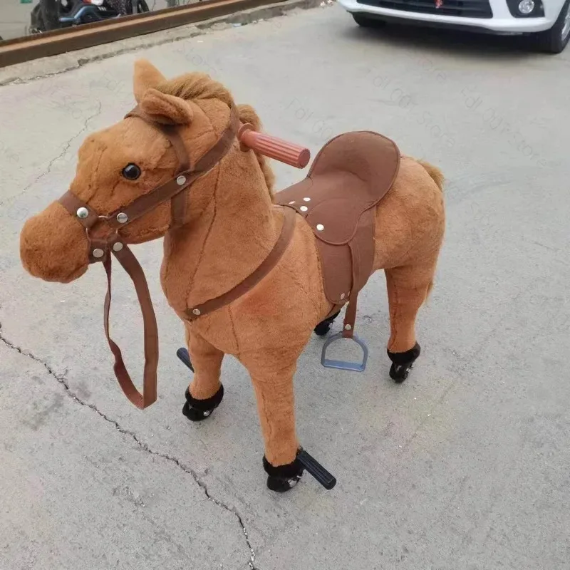 Spring Rocking Horse Bouncy Ride On Toy Large Kids Rocking Horse For Children With Wheels Sound Effect 4