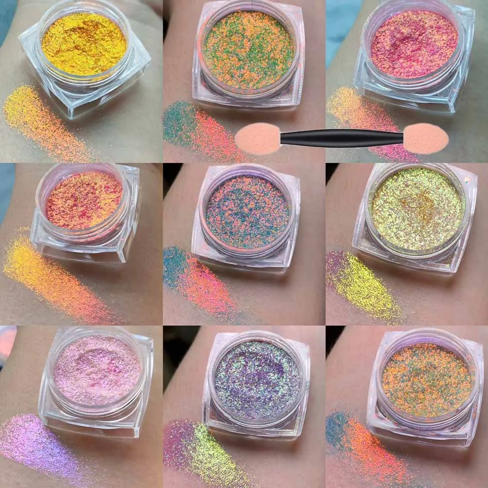 1 Jar Aurora Chameleon Opal Glitter Flakes Mermaid Magic Iridescent Chrome Nail Flakes Dreamy Cloud Brocade Y2K Nails Supplies *