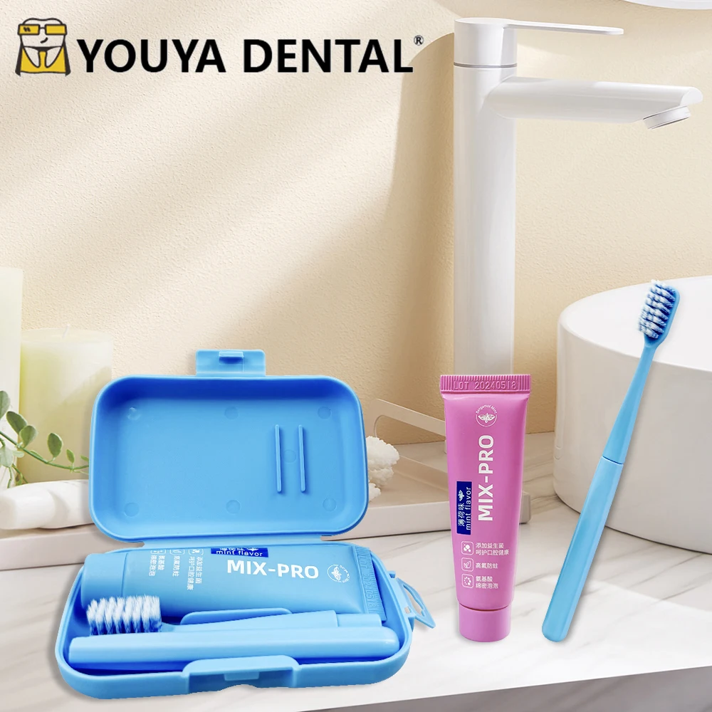 

Portable Toothbrush Set Travel Camping Wash Bag Outdoor Dental Cleaning Care Tool Detachable Toothbrush with Toothpaste